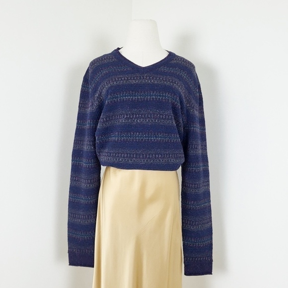 Vintage Italian Navy Grandpa Sweater - Picture 4 of 8